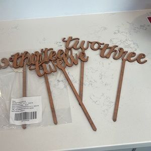 BHLDN wooden script table numbers